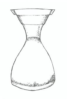 【手描き】醤油差しの線画イラスト 醤油入れ,調味料,容器,手描き,リアル,モノクロ,挿絵,白バック,線画,イラストのイラスト素材