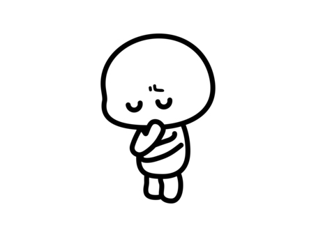 悩む＿ふきだしなし 人,棒人間,かわいい,悩む,不満,考える,困る,ふきだし,モヤモヤ,迷うのイラスト素材