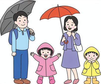 Family inside the rain family, , JPG, PNG and AI