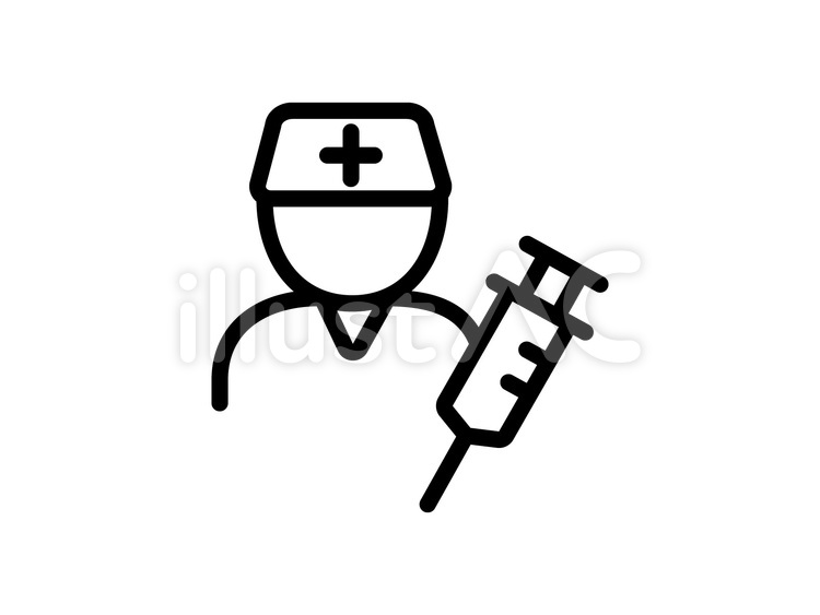 医療関係者と注射器のアイコン  医療関係者,注射,アイコンのイラスト素材