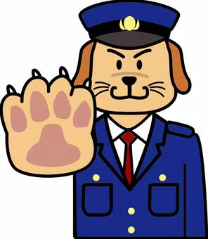 犬警察官ストップ 犬,警察官,ストップ,止める,手,動物,メルヘン,コミカル,公務,かわいいのイラスト素材