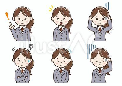 女性イラスト表情18