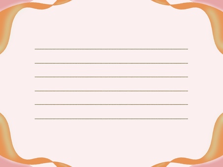 Stationery / horizontal writing / pink / orange, cartoleria, scheda messaggio, promemoria, JPG