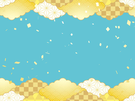 正月和風和柄年賀状 年賀状,和柄,和風,正月,可愛い,美しい,ベクター,紙吹雪,パーティー,お祝いのイラスト素材