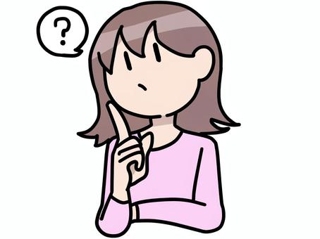 疑問に思う女の子 人物,女の子,考え中,疑問,不思議のイラスト素材