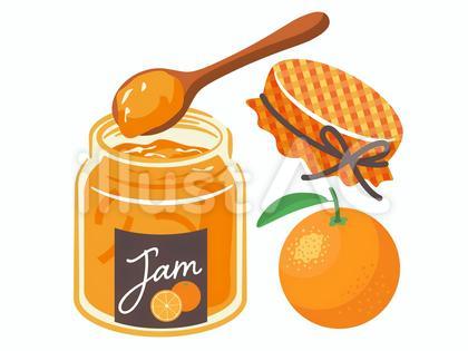 オレンジママレードジャムのイラスト
