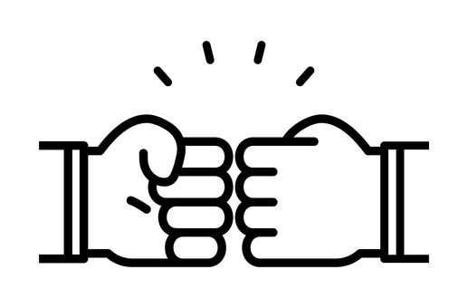 グータッチ グータッチ,手,アイコン,挨拶,グー,タッチ,拳,コミュニケーション,黒のイラスト素材