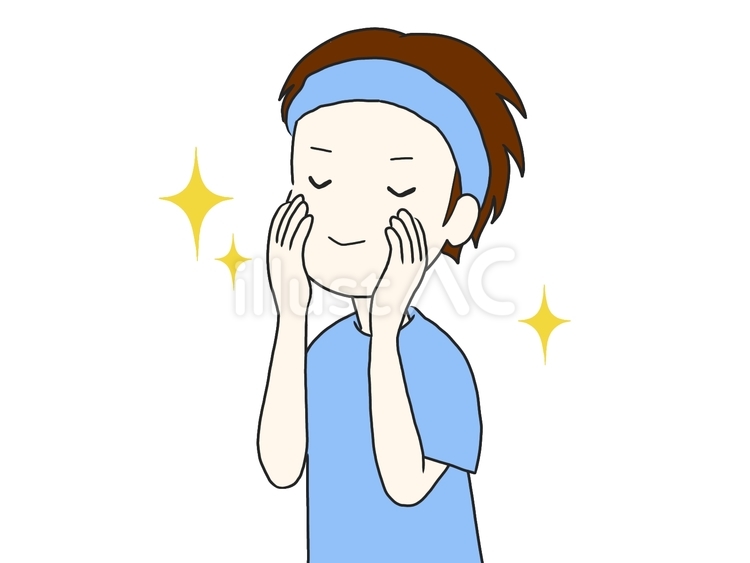 肌のお手入れをしている男性 美容,お手入れ,肌のイラスト素材
