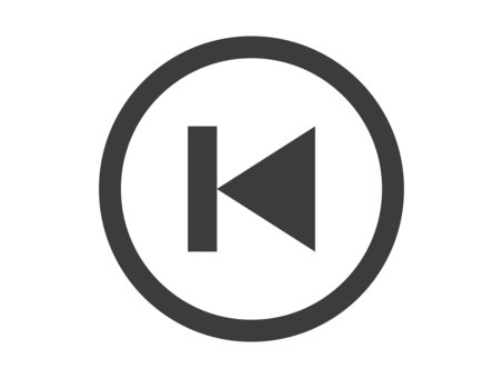 前曲ボタン（黒枠） 前曲,ボタン,巻き戻し,前へ,前,アイコン,戻し,マーク,動画,ムービーのイラスト素材