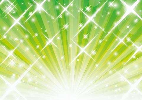 緑色のゴージャスでキラキラした集中線