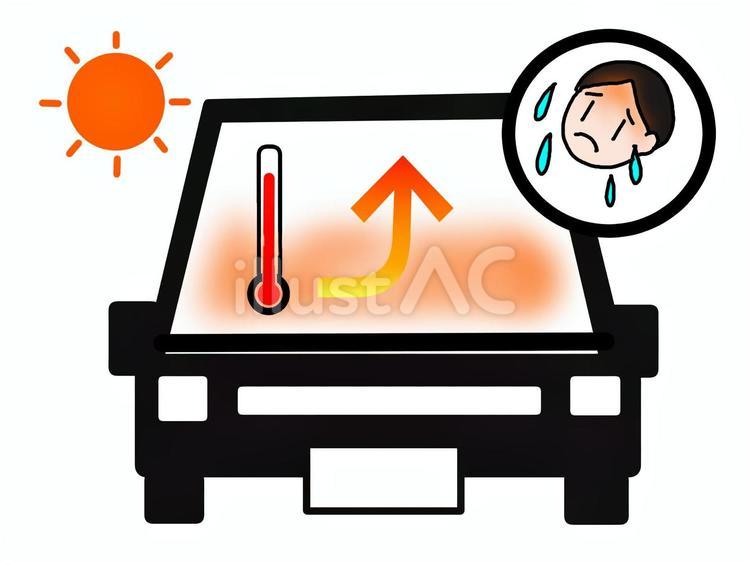 炎天下の車内温度 炎天下,車内,温度のイラスト素材