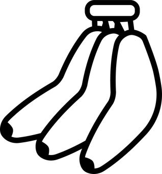 バナナのシンプルで可愛いイラスト バナナ,果物,食べ物,おいしい,果実,作物,甘い,食材,デザート,食品のイラスト素材
