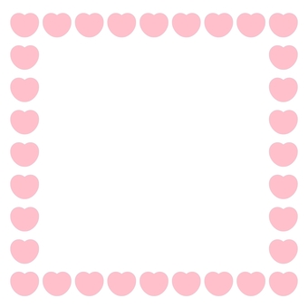 ピンクハートのましかくフレーム イラスト,フレーム,枠,ましかく,囲み,飾り,ハート,心,愛,ラブのイラスト素材