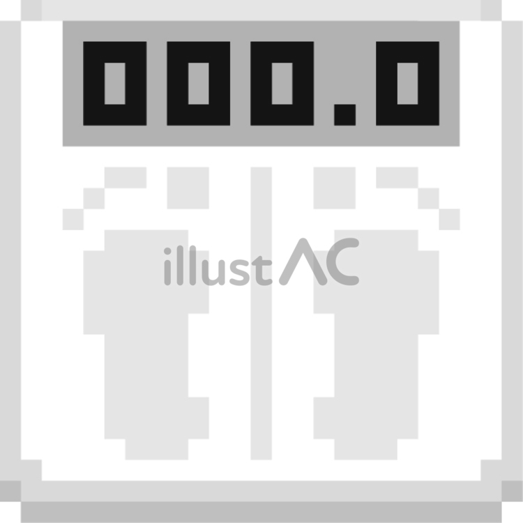 ドット絵の白の体重計です。 ドット絵,デジタル,体重計のイラスト素材