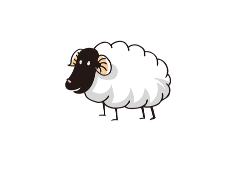 Sheep, sheep, years, new year's card, JPG and AI