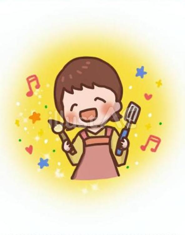 得意な事を笑顔で行う女の子 得意,趣味,絵描きのイラスト素材