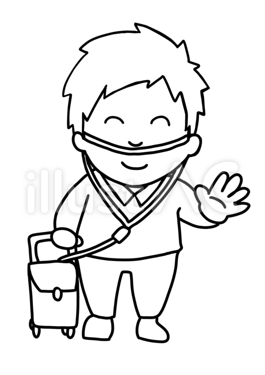 在宅酸素療法　男性　笑顔 在宅酸素療法,酸素,男性のイラスト素材
