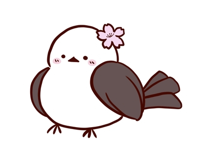 桜なシマエナガイラスト - No: 27308011｜無料イラスト・フリー素材