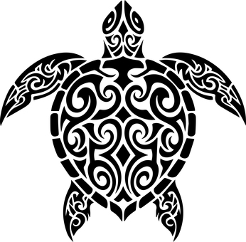 トライバル柄の亀 タトゥー,トライバル,亀,ウミガメ,海亀のイラスト素材