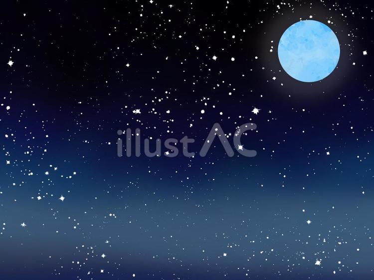 宇宙と青い惑星 宇宙,空,無重力のイラスト素材