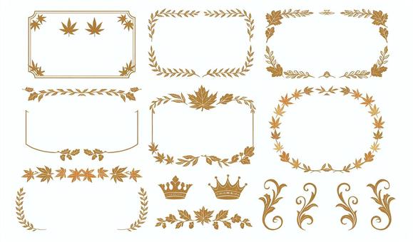 秋のアンティーク風のフレーム・装飾