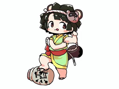 狸耳な女の子 狸耳な女の子 狸耳,獣耳,着物,女の子,キャラクター,キャラ,sdキャラ,ちびキャラ,デフォルメ,かわいいのイラスト素材