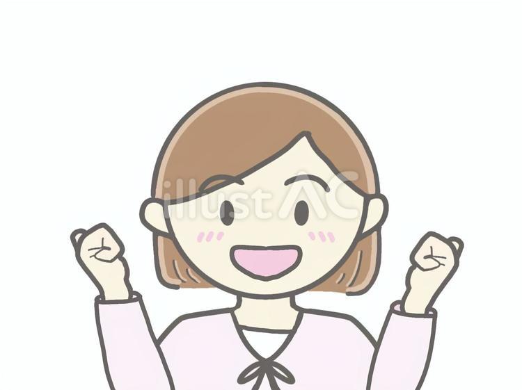 頑張ります！ 女性,頑張る,ちからこぶのイラスト素材