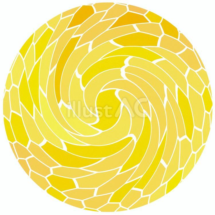 不規則なモザイク渦巻き模様の円　透過有  円,丸,幾何学のイラスト素材