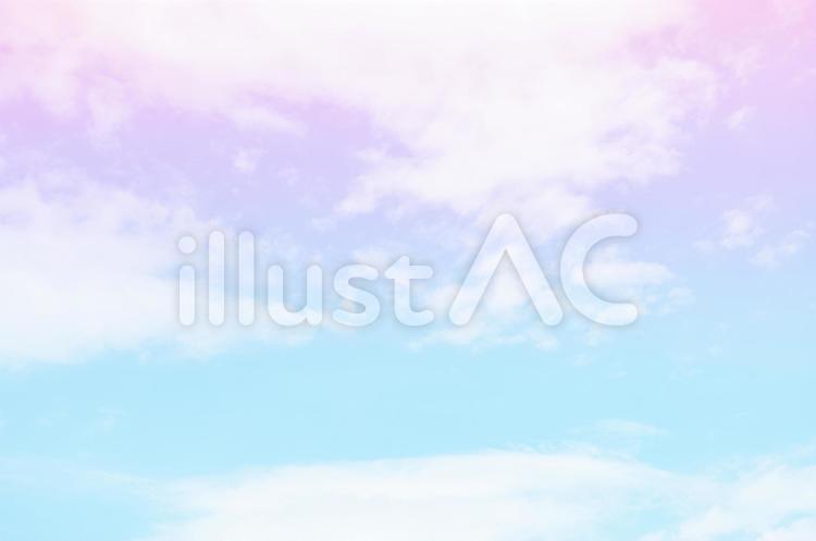 パステルグラデーションの空と雲イラスト No 無料イラストなら イラストac