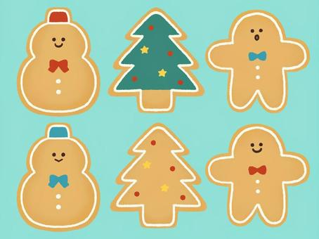 ジンジャークッキーセット クッキー,ジンジャークッキー,クリスマス,12月,イベント,お菓子,かわいい,クリスマスカード,挿絵,素材のイラスト素材