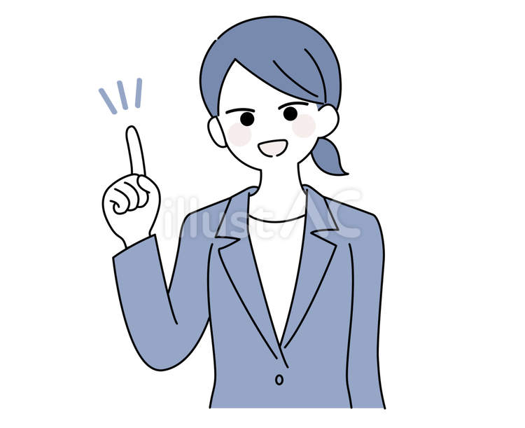 指をさすスーツの女性1 女性,スーツ,ビジネスのイラスト素材