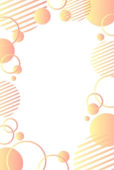 メンフィス風フレーム オレンジグラデ 縦 背景,フレーム,オレンジ,メンフィス,グラデーション,円,シンプル,かわいい,パターン,ストライプのイラスト素材