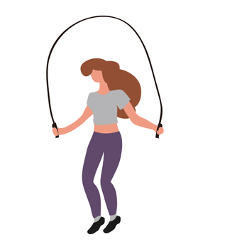 Illustration, training, jump rope, female, 