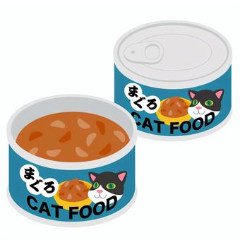 キャットフードの缶詰 キャットフード,猫缶,缶詰,ウェットタイプ,ペットフード,ペット,猫,まぐろ,ペットショップ,ペット用品のイラスト素材