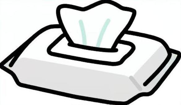 白のウェットティッシュです。 ウェットティッシュ,シンプル,濡れティッシュ,お手拭き,衛生用品,日用品,消耗品,使い捨て,携帯用,アルコールのイラスト素材