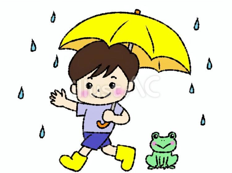 傘を持っている男の子 雨,傘,男の子のイラスト素材