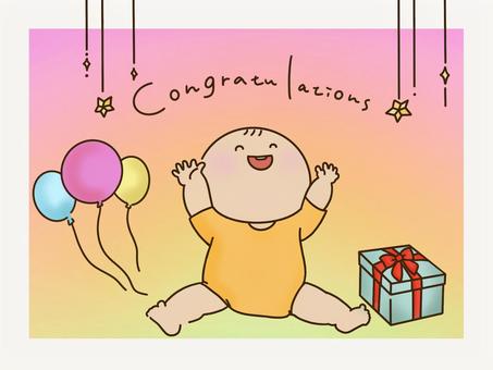 Illustration, celebration, anniversary, baby, 