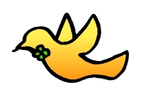 Bird icon with a four-leaf clover, , JPG and PNG