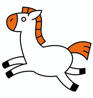 白いお馬さん 動物,生き物,午,馬,サラブレッド,競馬,乗馬,哺乳類,生物,動物園のイラスト素材