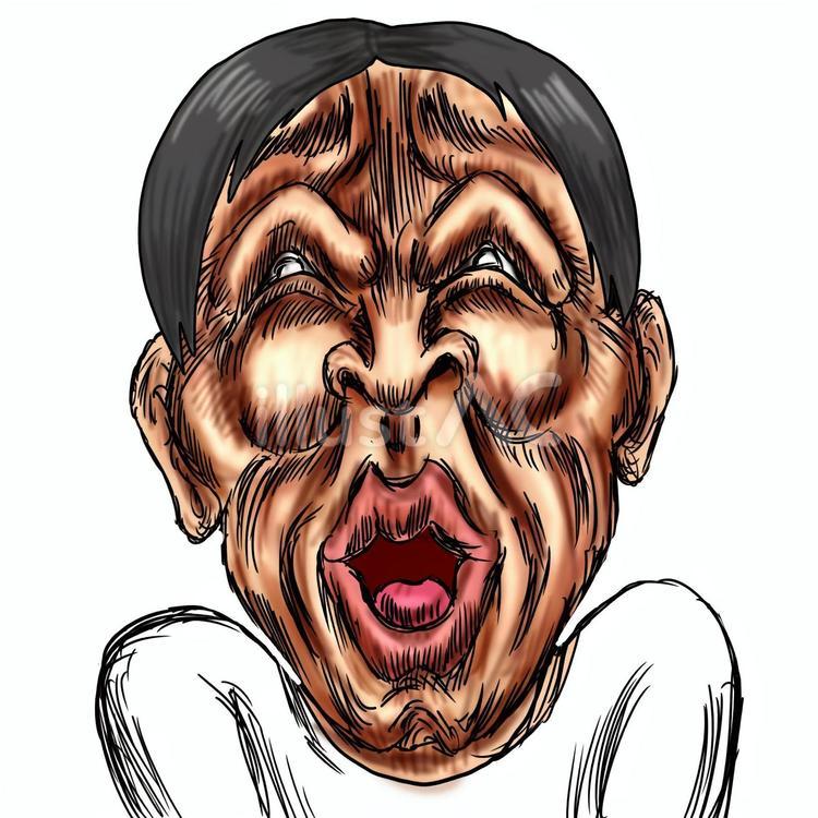嘲う嫌な感じの男 ゲス,陰湿,いじわるのイラスト素材