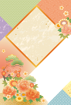 華やかな年賀状⑪（背景） 年賀状,午年,馬,干支,お正月,2026年,令和8年,年賀,賀詞,新年のイラスト素材