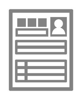 履歴書アイコン 履歴書,就職活動,就活,シンプル,個人情報,書類,証明写真,履歴,データ,挿絵のイラスト素材