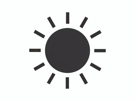 シンプルな晴れのお天気イラスト 天気,晴れ,太陽,アイコン,モノクロ,図形,天気予報,シンプル,オシャレ,デザインのイラスト素材