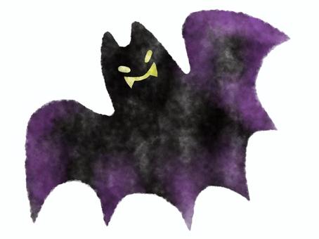 Illustration, halloween, bat, watercolor painting, 