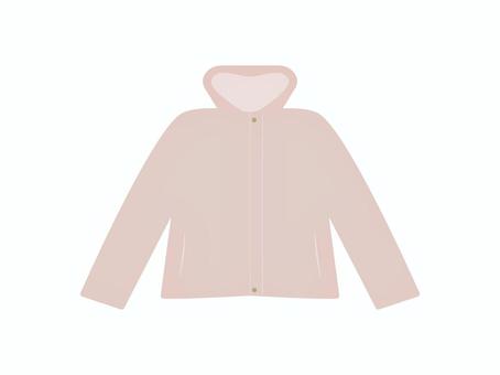 ピンクのフード付きコート コート,アウター,フード付き,長袖,ジャケット,服,衣服,ファッション,衣料品,衣類のイラスト素材