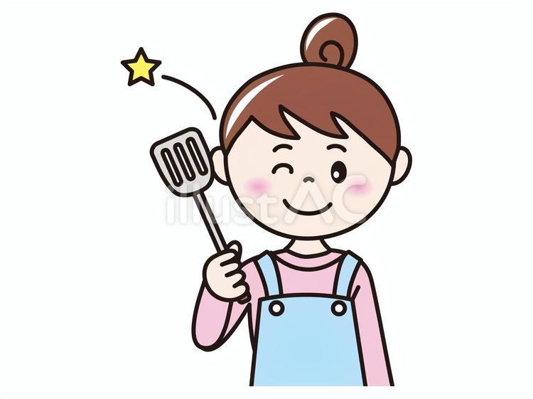 主婦(料理） 人物,女性,主婦のイラスト素材
