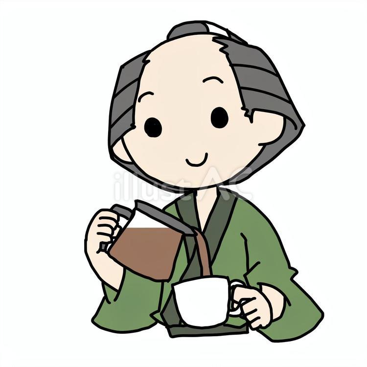 コーヒーを淹れる町民 町民,コーヒー,淹れるのイラスト素材