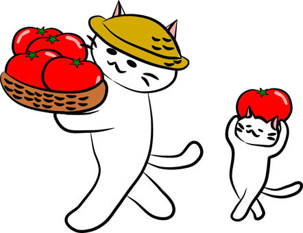 Nyanko Mr. Tomato Harvest, cat, nyanko, cat, JPG and PNG