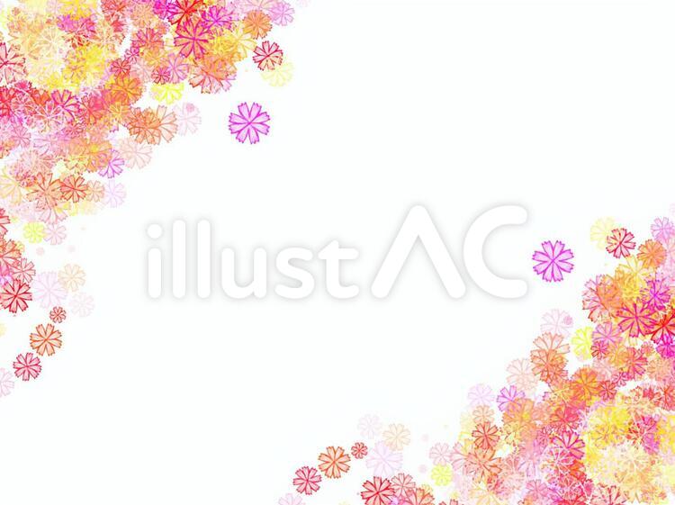 秋の飾り　コスモス１ 飾り枠,フレーム,枠のイラスト素材