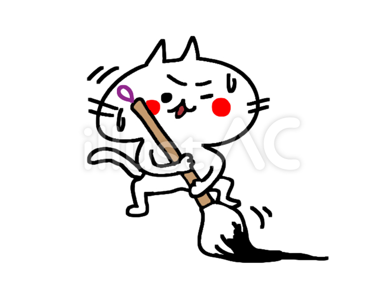 大きな筆を持つ猫 猫,筆,習字のイラスト素材